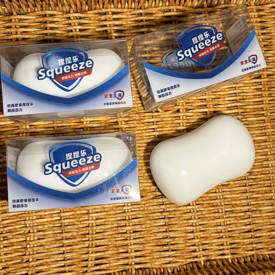 Soft Soap Shaped Squishy Toy Slow Rebound Squeeze Fidget Toy ASMR Sensory Anti Stress Anxiety Relief Hand Decompression Gifts