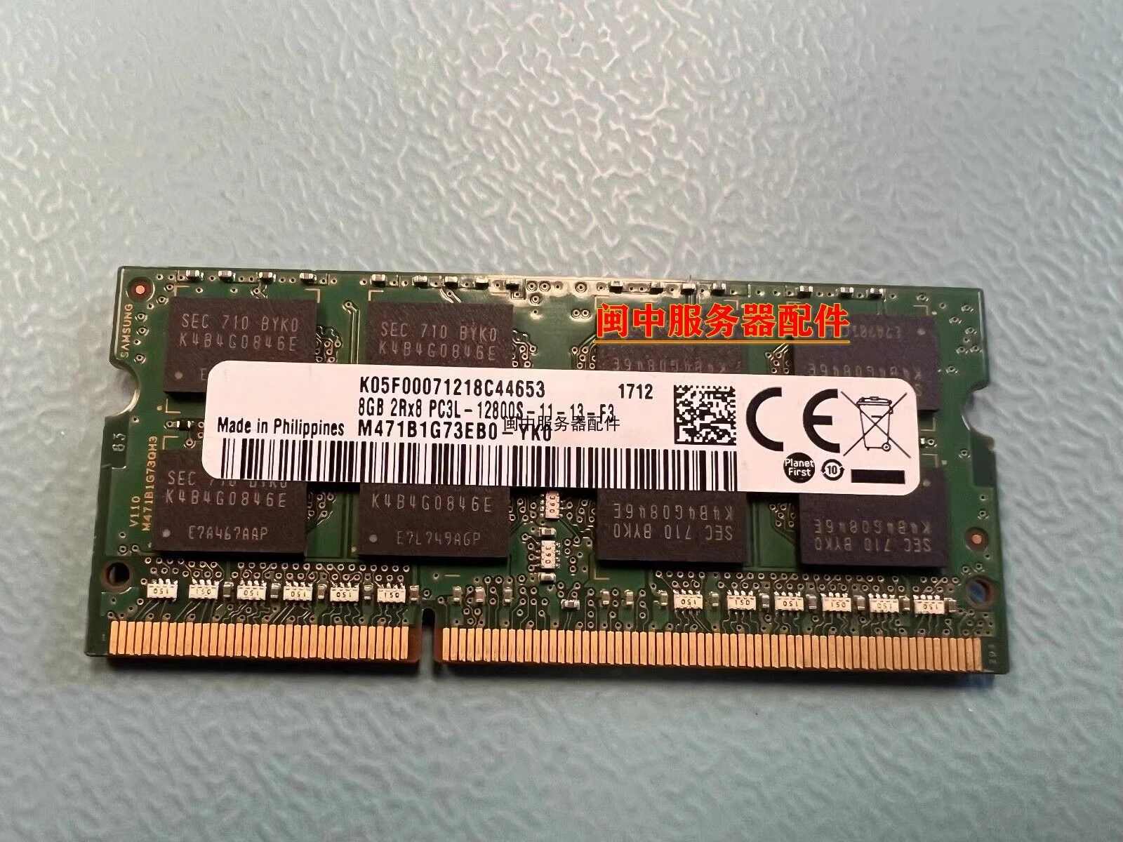 

For Samsung M471B1G73EB0-YK0 Notebook Memory 8G 2RX8 PC3L-12800S 1600