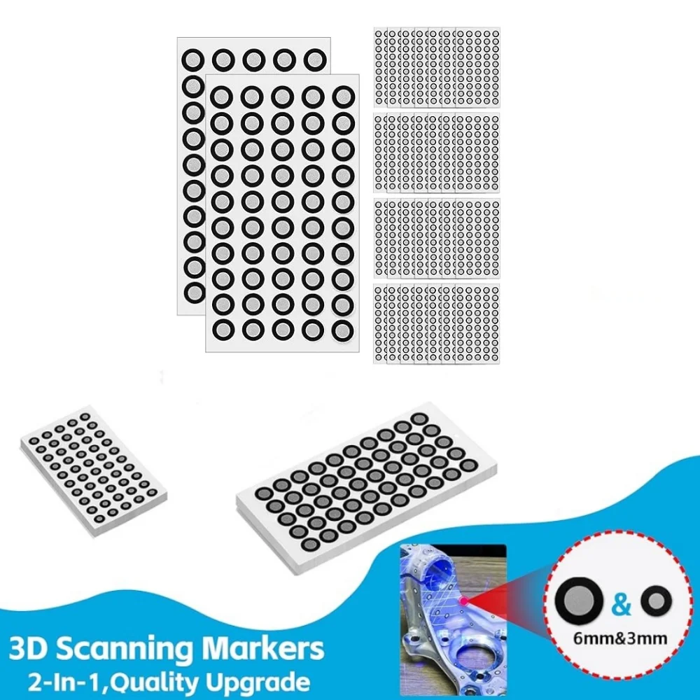 Immagine 4: 990 Punti di Marcatura 3D da 6mm e 3mm per Scanner 3D, Punti di Tracciamento e Posizionamento ad Alta Precisione per Scansione 3D