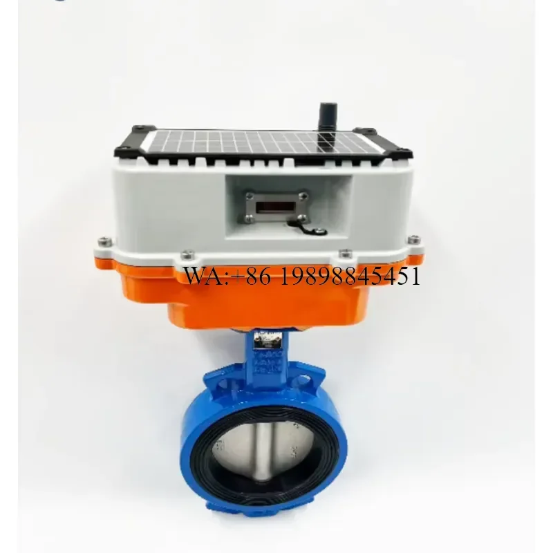 WMWMNU Smart Butterfly Water Valve Solar Panel Digital Screen Control for Precision Agriculture