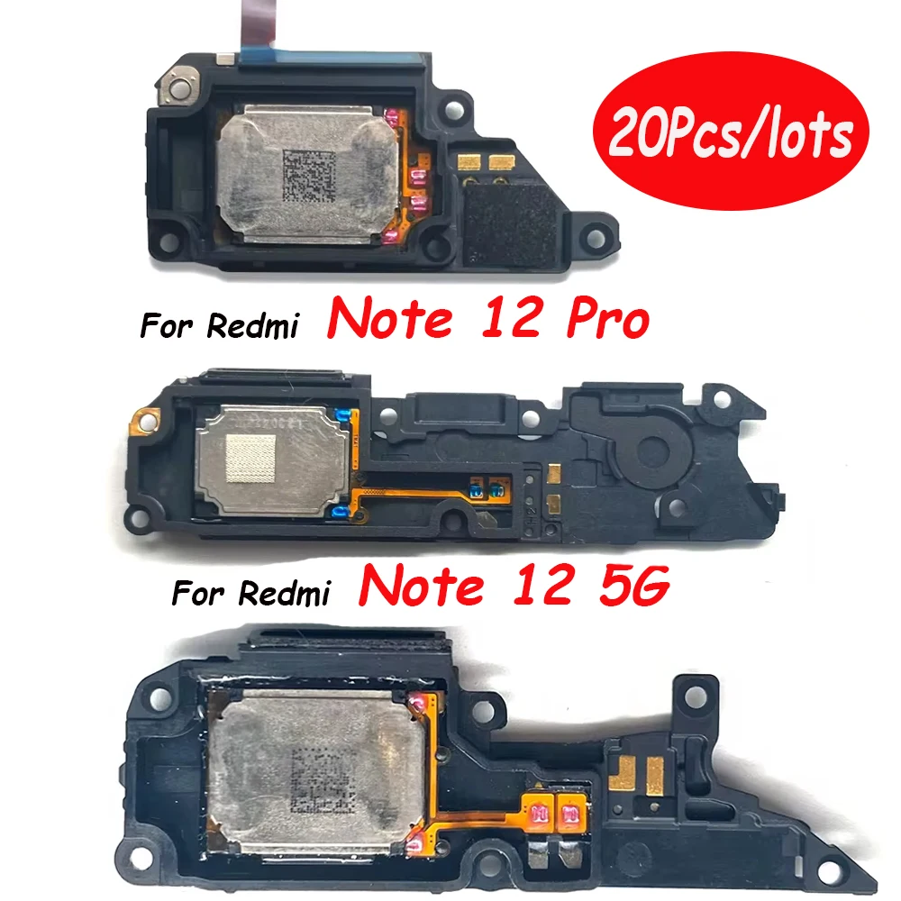 

20Pcs，Loud Speaker Buzzer Ringer Sound Module Flex Cable Parts For Xiaomi Redmi Note 12 4G 12S 12 Pro Plus 12r 12 Turbo