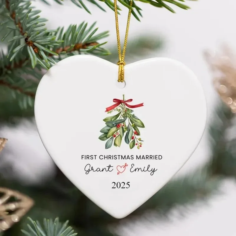 Personalized First Christmas Married Mr Mrs Tree Christmas Ornament Newlywed Christmas Gift Custom Married As Mr Mrs Ornament