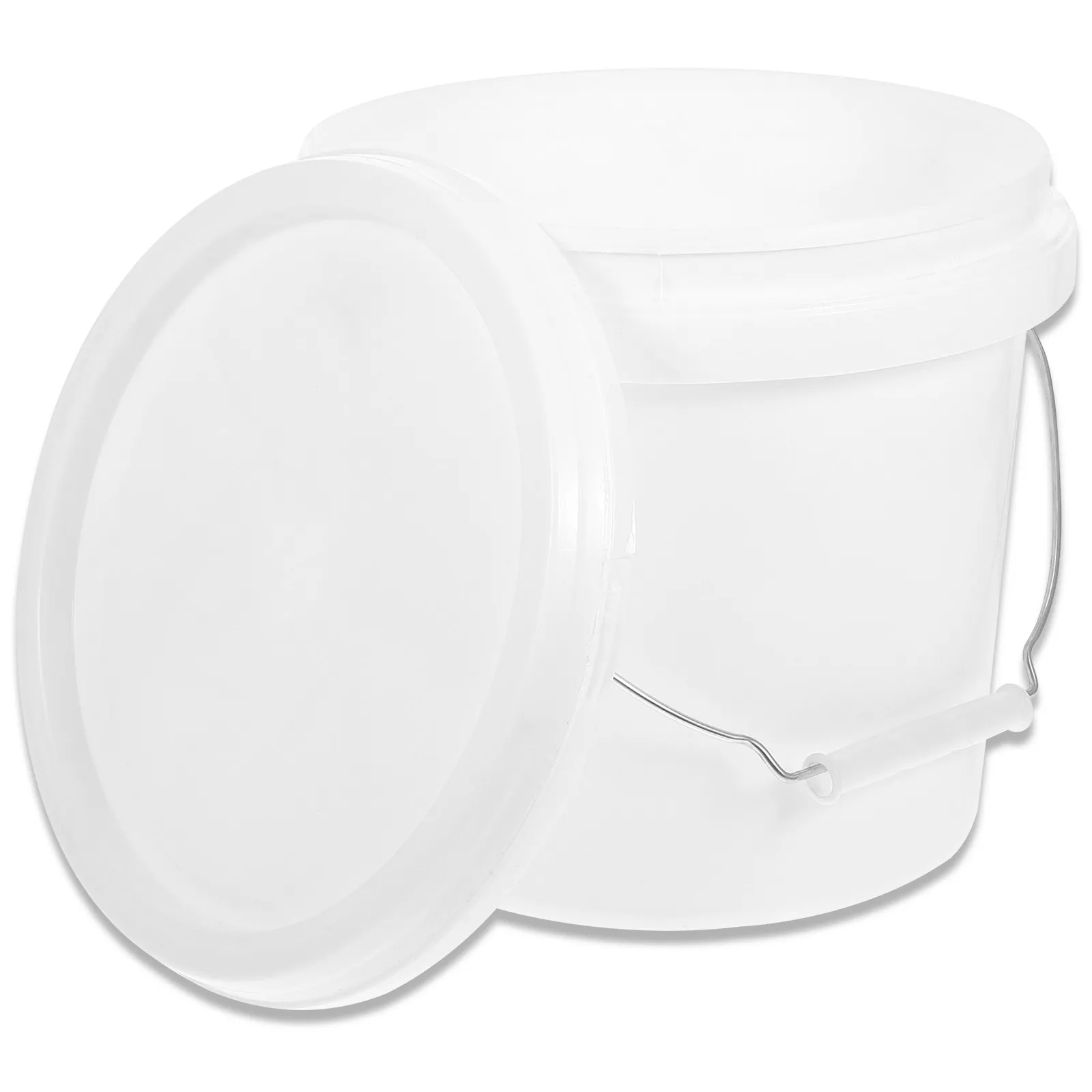 1 Gallon Round Paint Bucket with Handle Durable ABS Plastic Container for Pigment Mixing Art Home Workshop