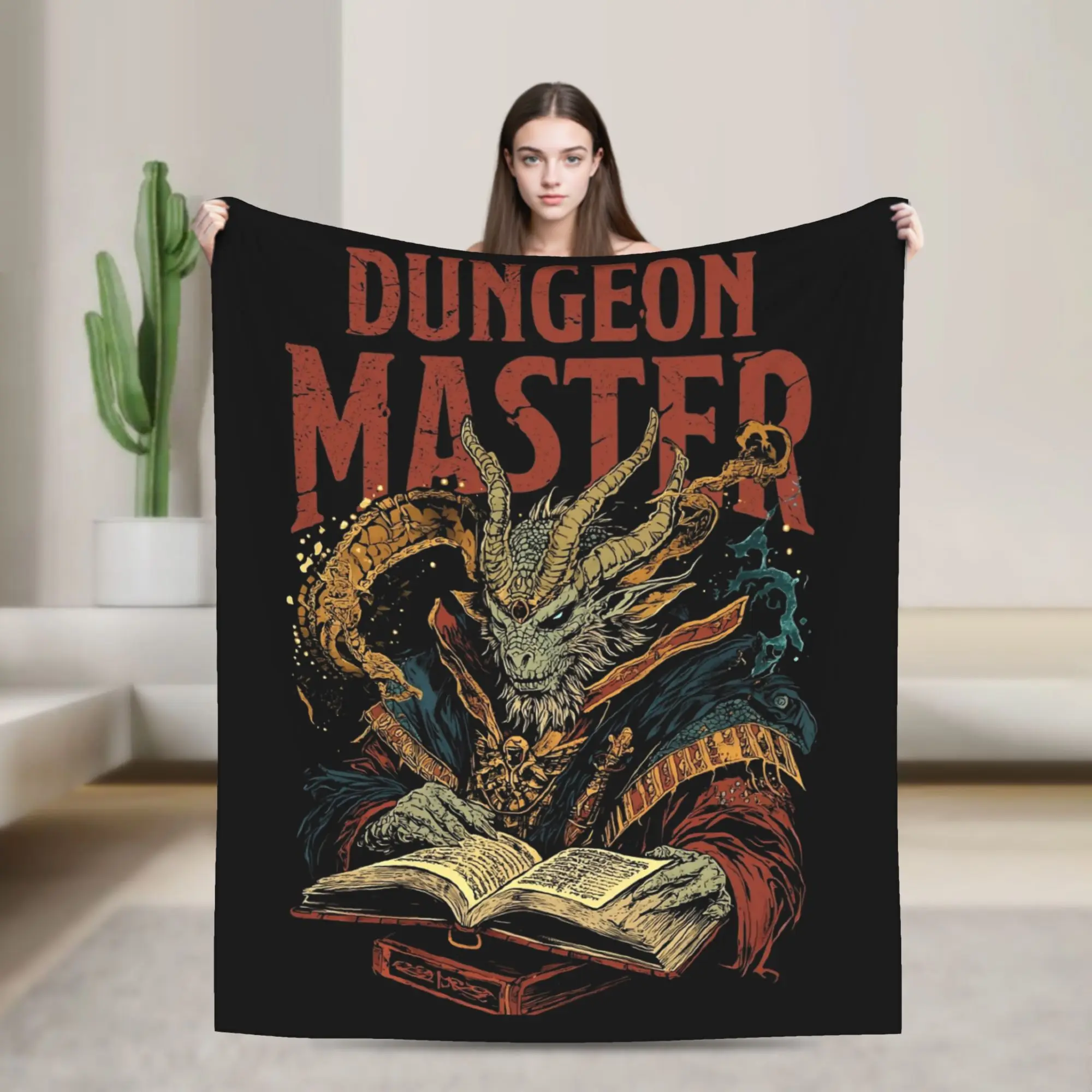 Dungeon Dragon DnD Master Blanket Flannel Textile Decor Multi-function Soft Throw Blankets for Bed Outdoor Plush Thin Quilt