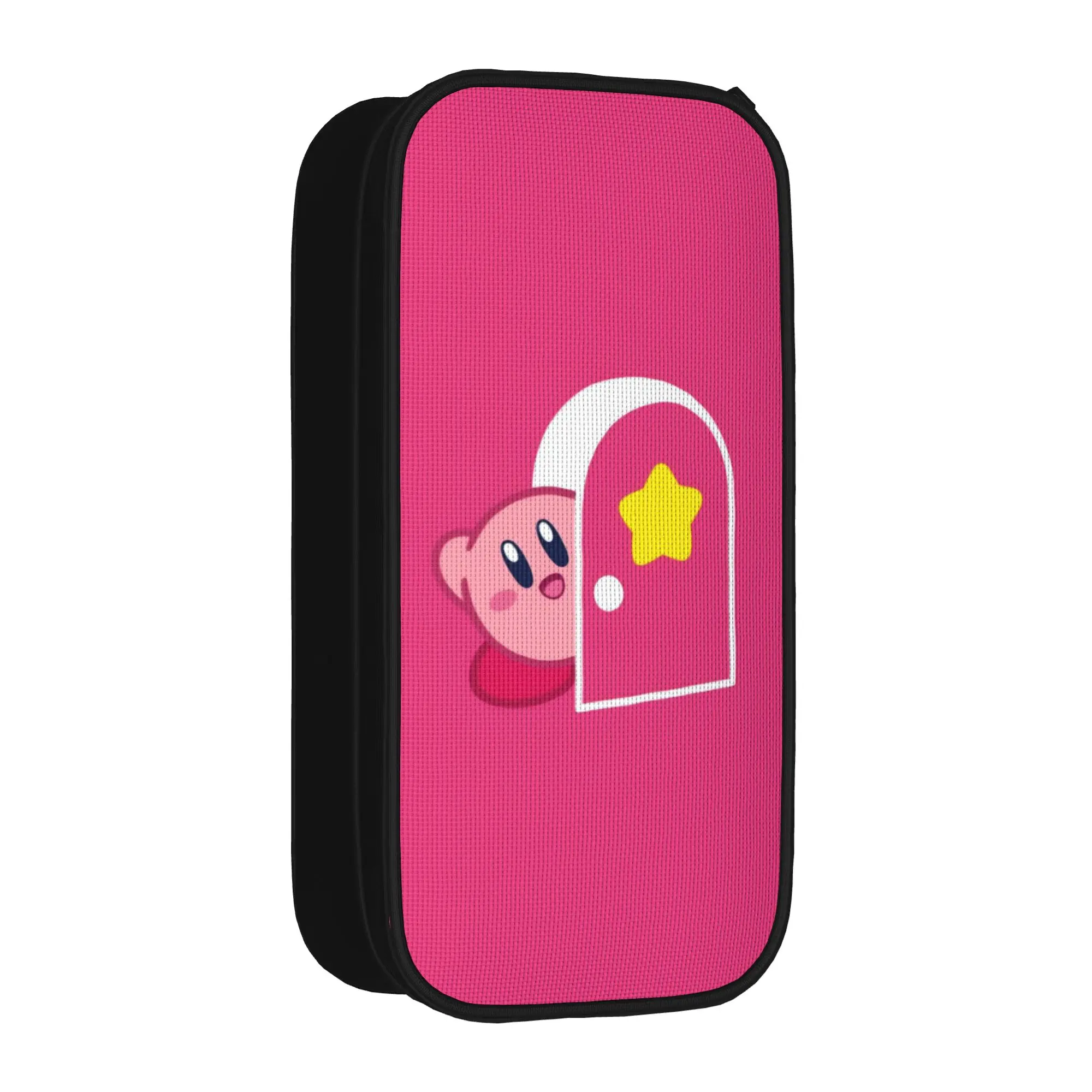 

Large Pen Box pink kirbys funny game Merch Double Layer Pen Case Girl Makeup Bags Suprise Gift