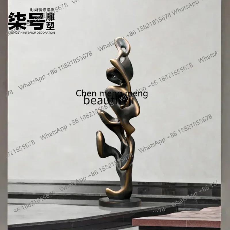 D176  NEW Abstract Taihu stone floor-to-ceiling sculpture Sales office Hotel lobby ornament Large new Chinese fiberglass