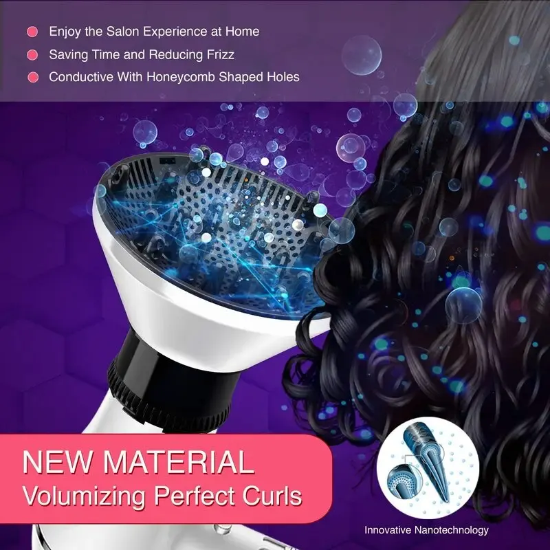 Universal Hair Dryer Diffuser for Curls and Blow Drying Electric Hairdressing Dryer Styling Tools Adjustable Blower Wind Cover image 5