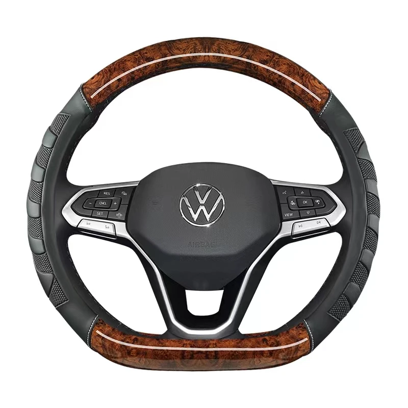 D Shape Car Steering Wheel Cover For VW Golf 7 8 Polo 2014-2021 Scirocco Jetta 6 2017-2021 Santana 2016-2021 Tiguan 2015-2021