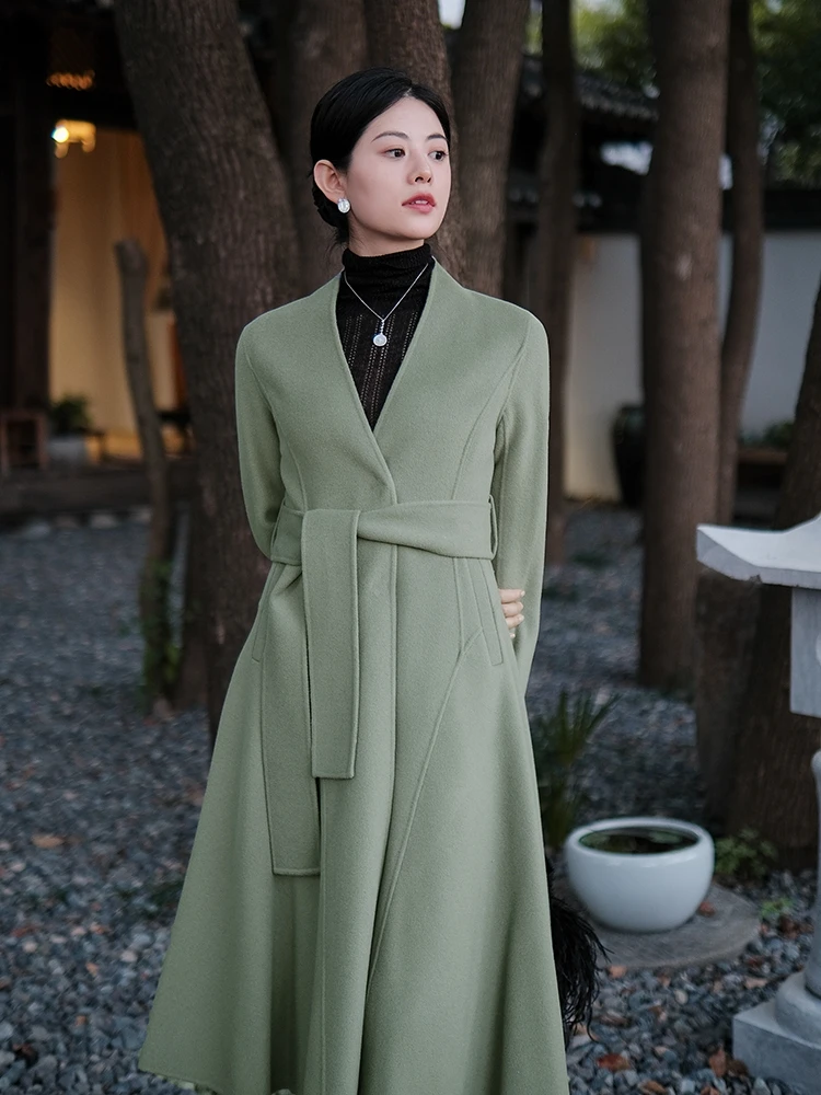 

Двусторонняя шерстяная юбка Hebe Sle, миди, с завышенной талией, весенняя коллекция, милый брендовый стиль