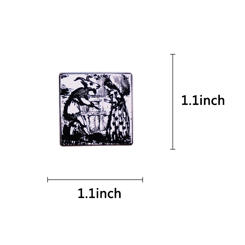 بافوميت الشيطان الماعز رئيس رجل المينا دبوس بروش الشيطان الفن الشياطين الشر شارة الملابس قبعة ظهره الديكور مجوهرات اكسسوارات