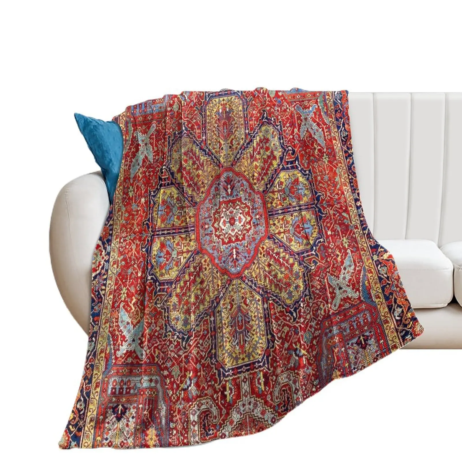 Heriz Azerbaijan Northwest Persian Carpet Print Throw Blanket Bed linens Polar Blankets