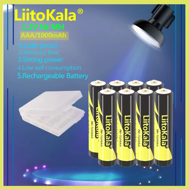 Autentica batteria LiitoKala 1.2V No.7 batteria ricaricabile AAA nichel idrogeno 1100mAh Mouse e tastiera