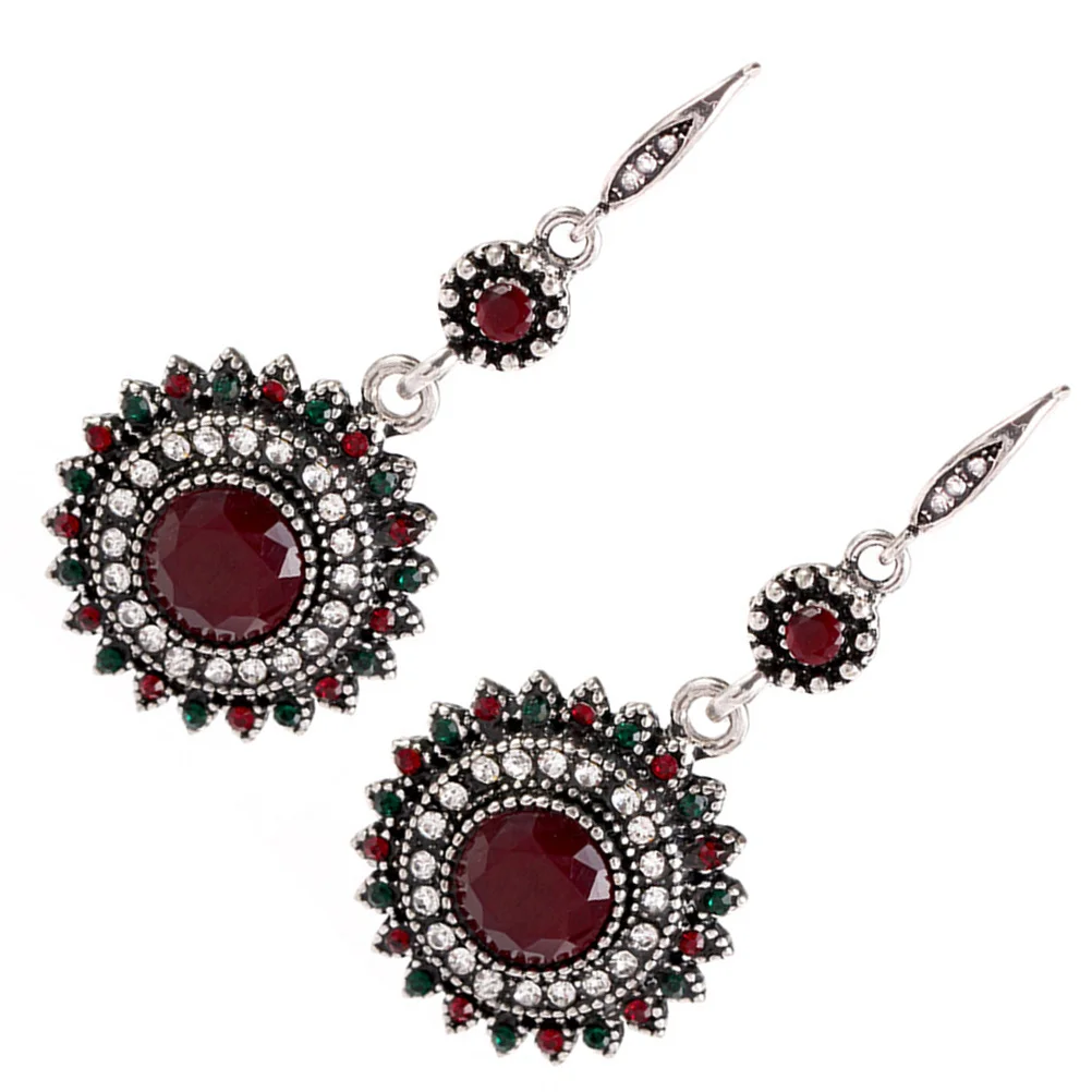 

1Pair Sunflower Earrings Exquisite Alloy Earrings Rhinestone Durable Comfortable Party Dance Jewelry Ear Decor