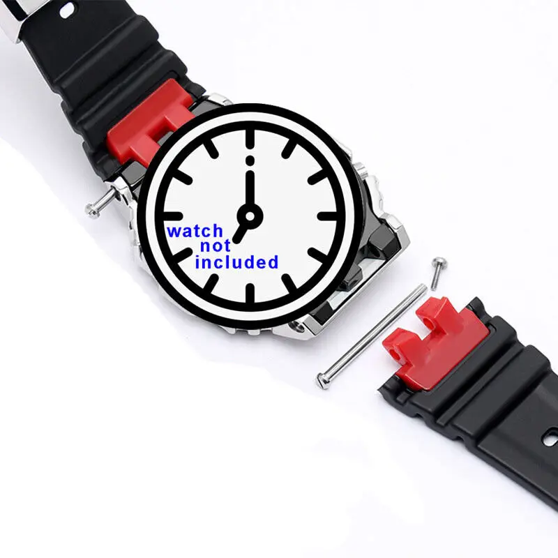 Watch Band for Casio G-SHOCK GMW-B5000 Steel Loop GMWB5000 Resin Watch Strap Rubber Pin Buckle Wrist Bracelet with Tools