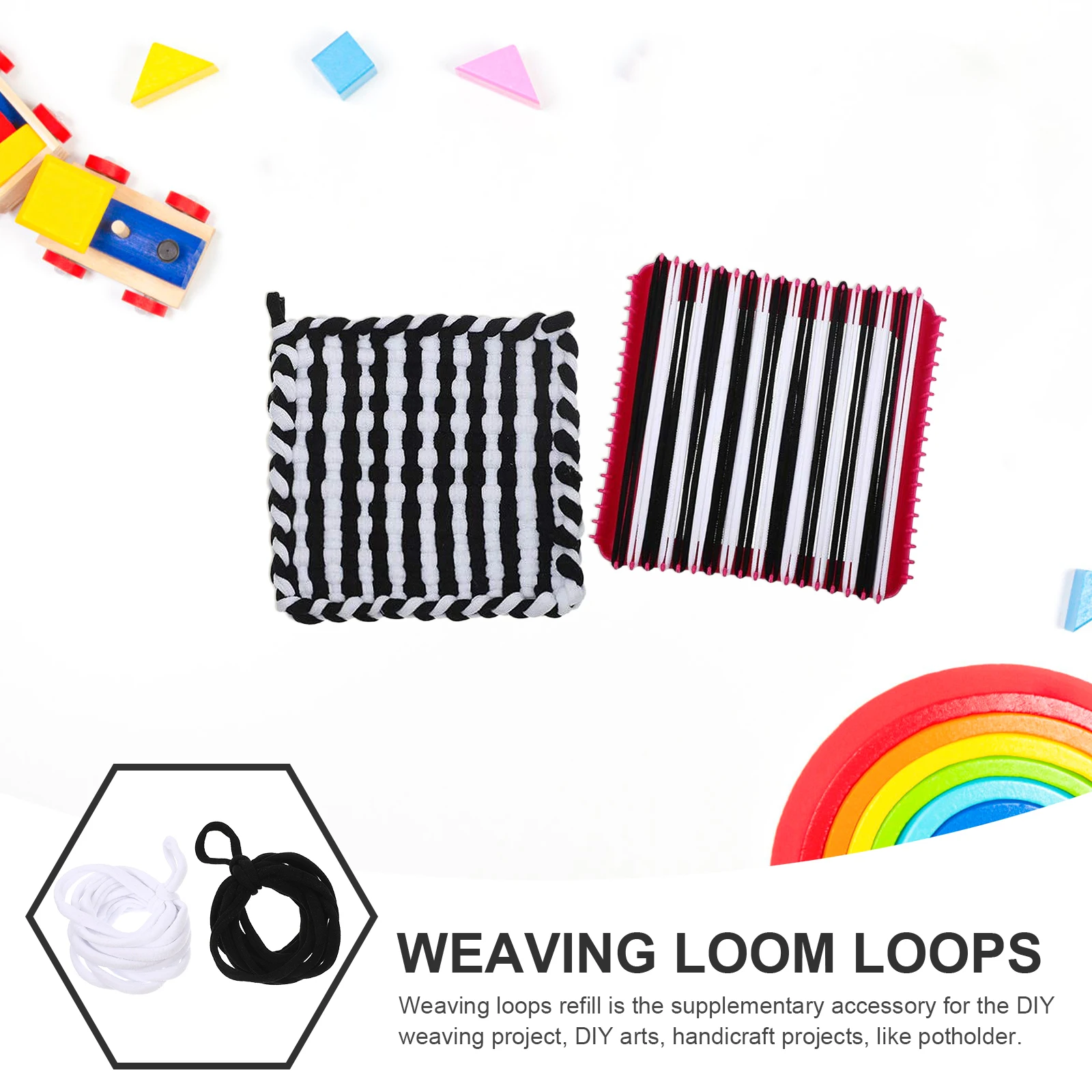 

192 Pcs Braided Rope Coaster Weaving Loom Loops for Kids Potholders Children Craft Bands Kit Kits to Make