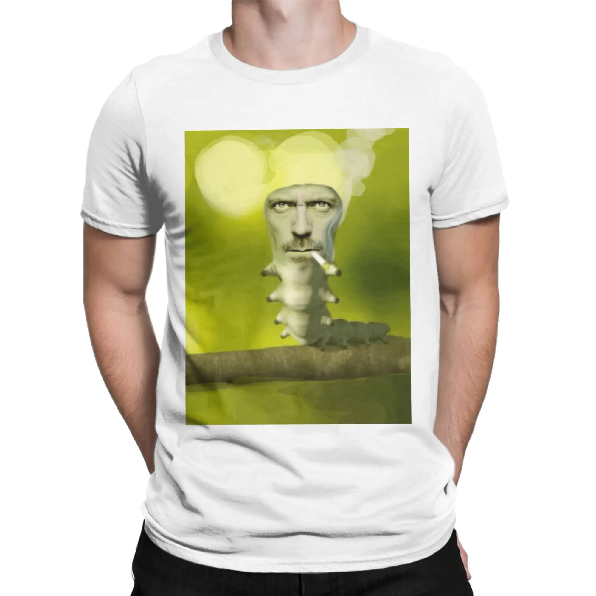 Funny Dr Gregory House Caterpillar Meme Funny T-Shirts for Men Crew Neck Cotton T Shirt Short Sleeve Tee Shirt Printing Clothing