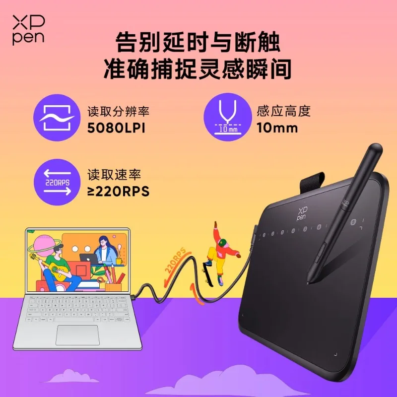 

XPPen Deco640 Ultra Slim Drawing Tablet with 8 Shortcuts for Phone Windows Mac, 16384 Pressure Sensitivity for Art Design