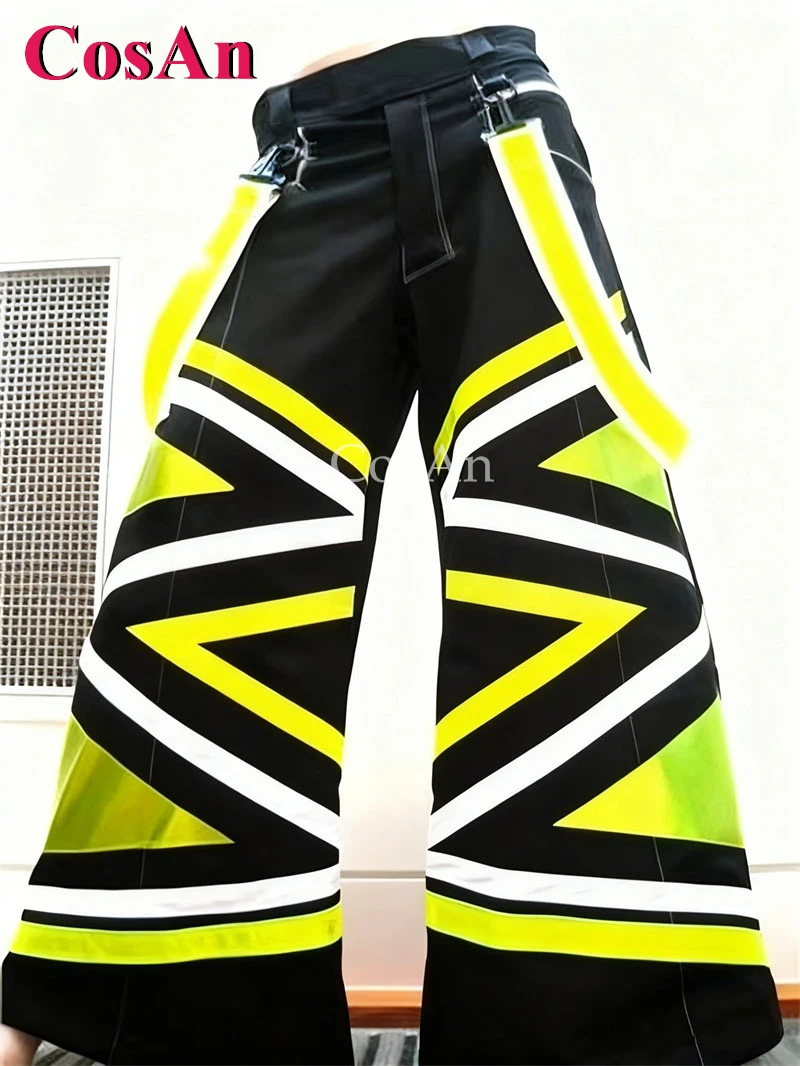 

CosAn Hip-Hot Fluorescent Trousers Fashion Melbourne Shuffle Ghost Dance Pants AUS Reflective Street Dance Pants For Unisex New
