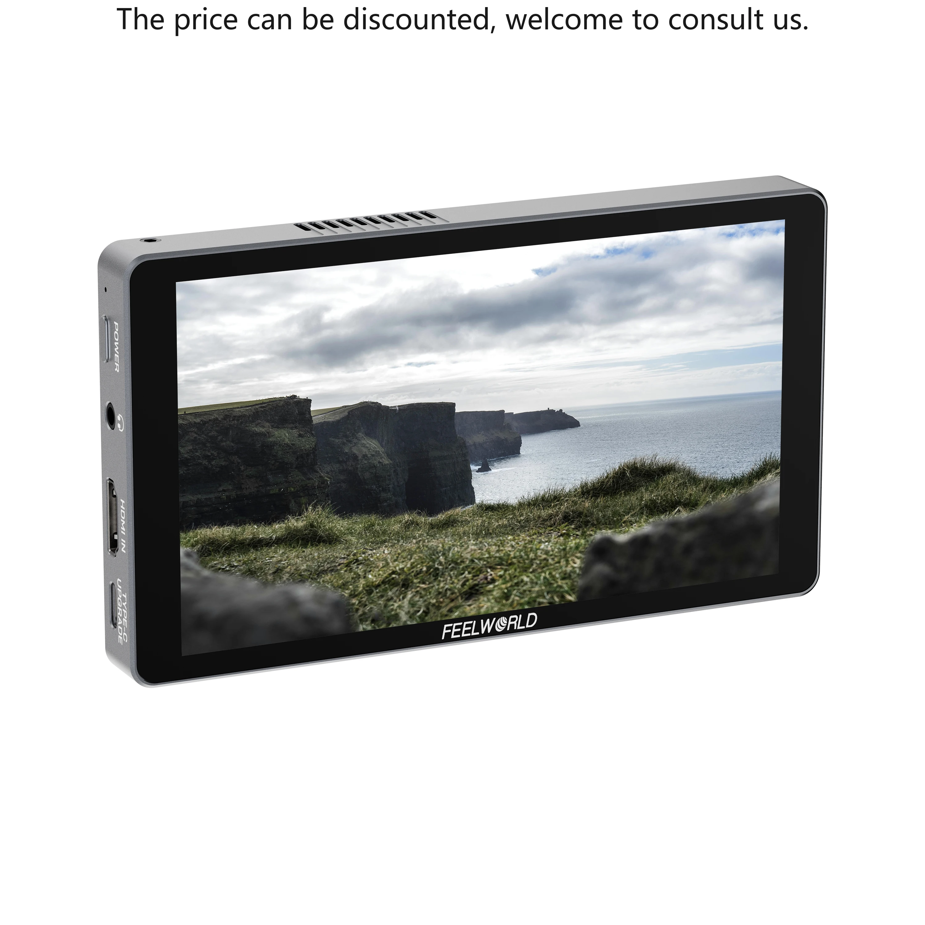 

FEELWORLD P6XL 6 Inch Aluminium Built-in Battery DSLR Camera Field Monitor 4K HDMI High Brightness 1200nit Touch Camera Monitor