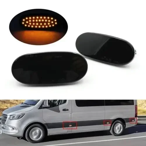 

2pcs Smoked LED Side Marker Light For 06-18 Mercedes Benz Sprinter W906 VW Crafter
