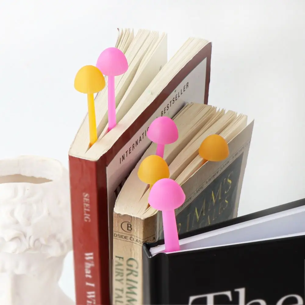 Cute Back To School Cute Mushroom Bookmark Silicone Marker of Page Simple Paper Cilp Creative Kawaii Mushroom Cilp Stationery