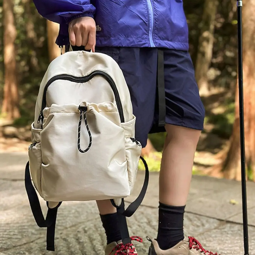 

Portable Small Pack Sport Nylon Backpack Korean Style Handbag Solid Color Shoulder Bag Fitness Solid Color Casual Backpack Gift