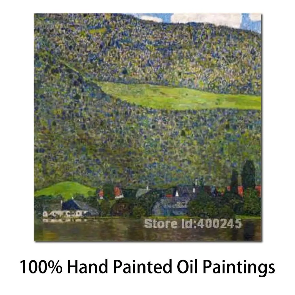 

Modern Landscape Canvas Art Unterach on Lake Attersee Austria by Gustav Klimt Painting Reproduction Hand Painted High Quality