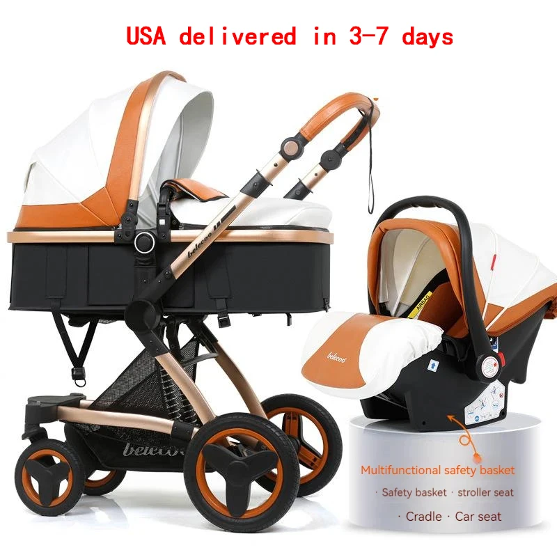 Baby Stroller 3 in 1 With Car Seat Baby Cart Foldable Baby Carriage Prams For Newborns Pram