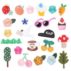 10pcs Embroidered Mini Patches Iron On Cartoon Cute Clothing Stickers DIY Backpack Hats Badge Appliques Decoration