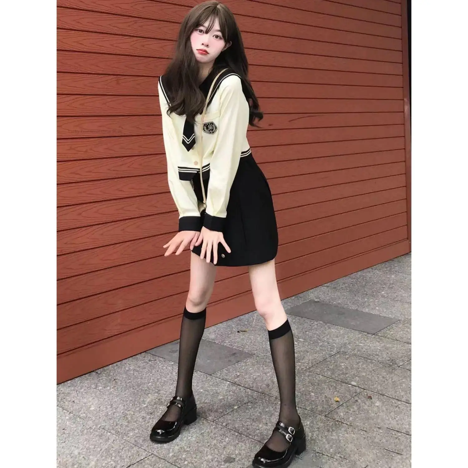 Estilo Coreano Uniforme JK Terno Marinheiro Japonês Terno Saia Plissada Menina Uniforme Escolar Estilo Universitário Sexy JK Uniforme Roupas Diárias