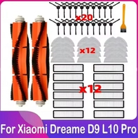 47PCS Brush Filter And Mop Cloth Kit For Dreame D9 Dreame Bot L10 Pro Trouver Robot LDS Vacuum Cleaner Replacement Parts