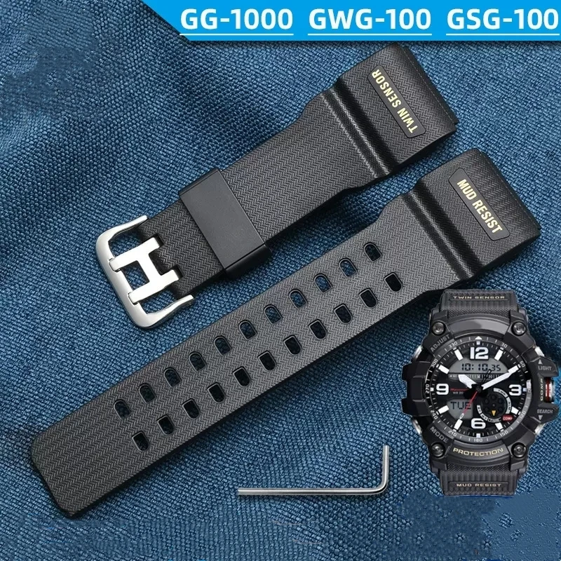 

Watch Straps for Casio G-Shock GG-1000-1A GWG-100 GSG-100 Resin Strap Silicone Camo Sport Watch Bracelet With Tool Accessories