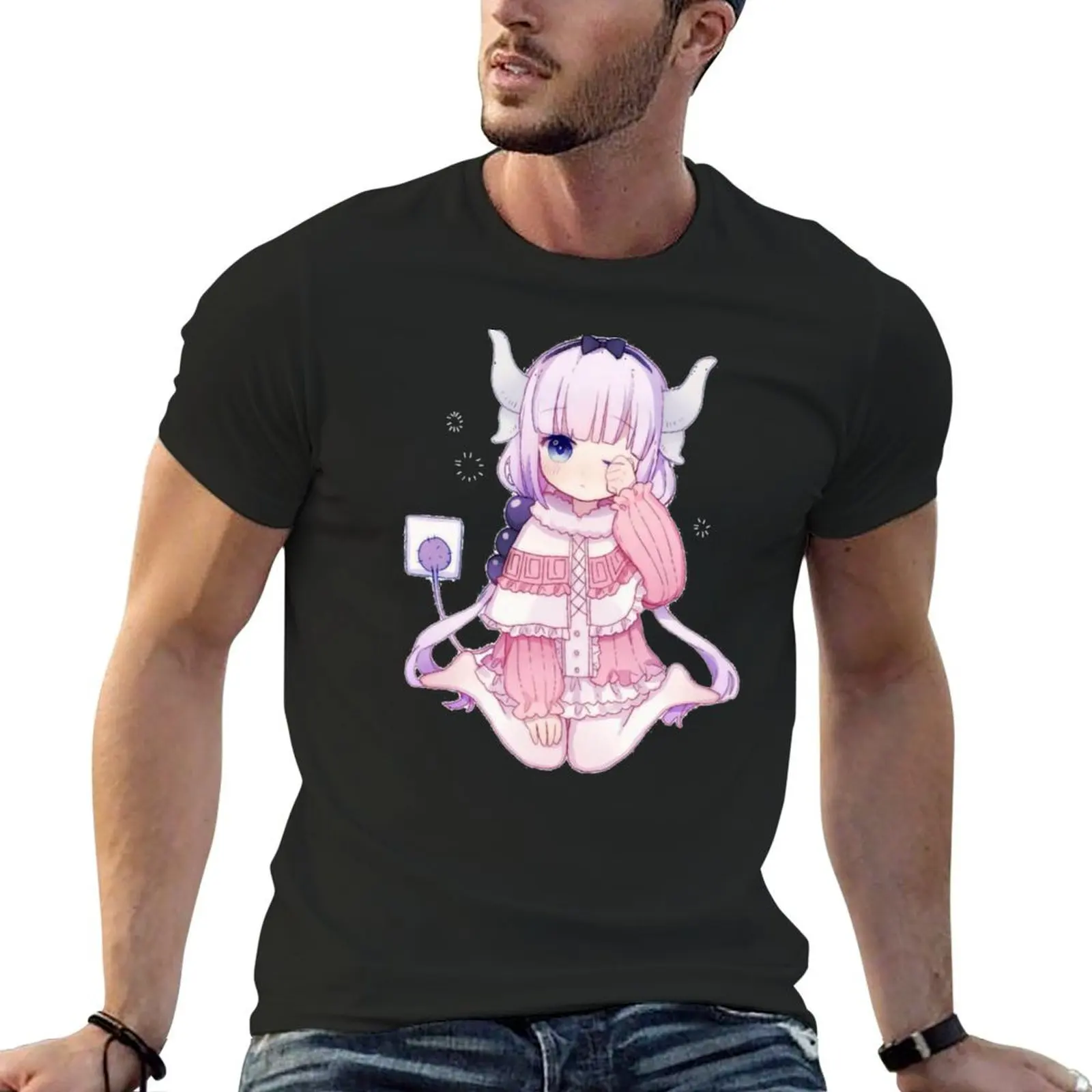 Charging Kanna T-Shirt anime stuff oversizeds t shirts for men cotton