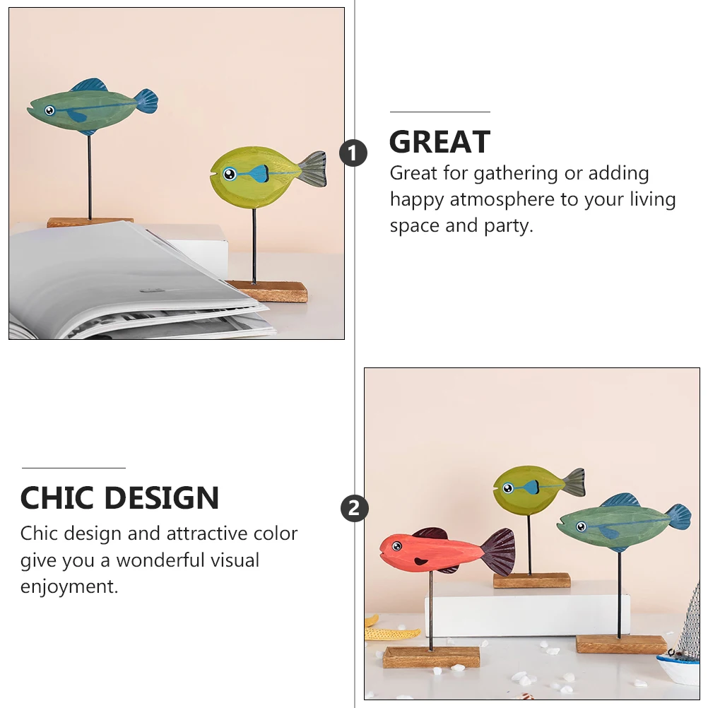 

1Pcs Beautiful Wooden Fish Christmas Ornament Chic Decor for Weddings and Parties