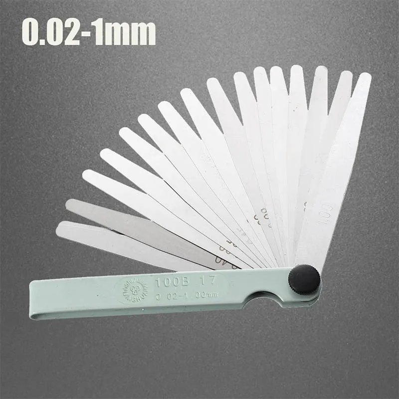 17 ostrzy Feeler Gauge Metric Gap Filler 0,02-1,00 mm Narzędzie pomiarowe do regulacji zaworu silnika
