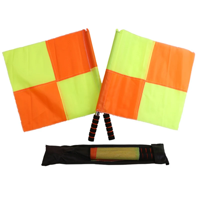 

{YY30} 2 Pcs/set World Soccer Referee Flag Fair Play Sports Match Football Linesman Europe Flags Referee Equipment