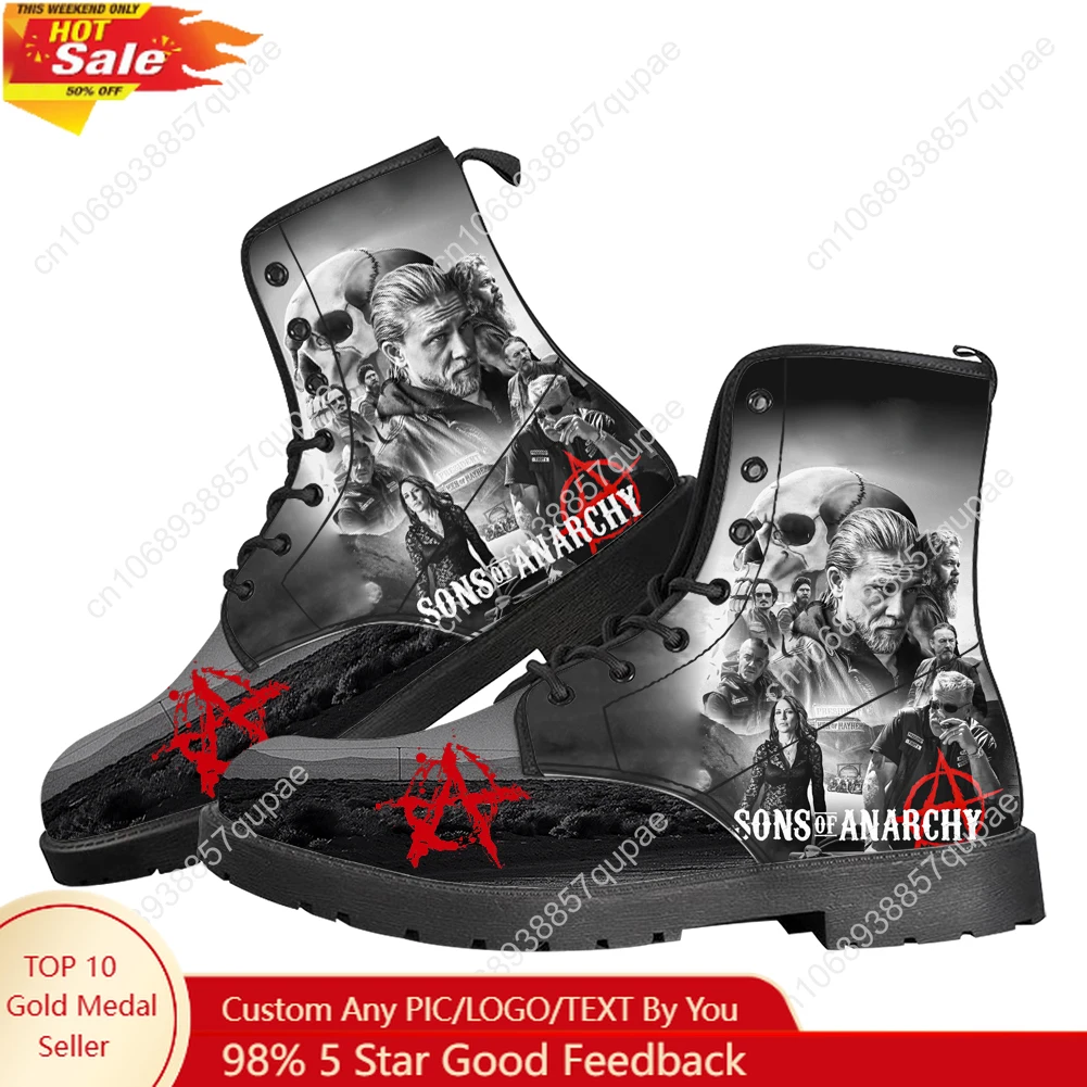 

Sons Of Anarchy SOA Casual Boots Mens Womens Teenager Shoes Fashion 3D Boot Outdoor High Quality Customize Made Shoe