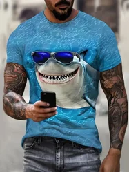 3D Printed Funny Shark T Shirt Men's Marine Animal Pattern Tees Summer Round Neck Tops Comfy Oversized Short Sleeve T-Shirts