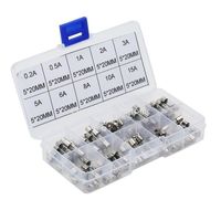 100pcs/boxed 5x20mm Quick Blow Glass Tube Fuse 0.2A  0.5A 1A 2A 3A 5A 8A 10A 15A 20A Fast-blow Glass Fuses Assorted Kits