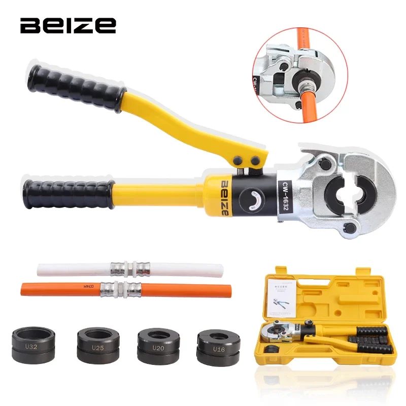 

Hydraulic Pex Pipe Aluminum Plastic Pipe Tube Crimping Tool CW-1632 with U Jaws Floor Heating Pipe Plumbing Pipe Crimping Tools