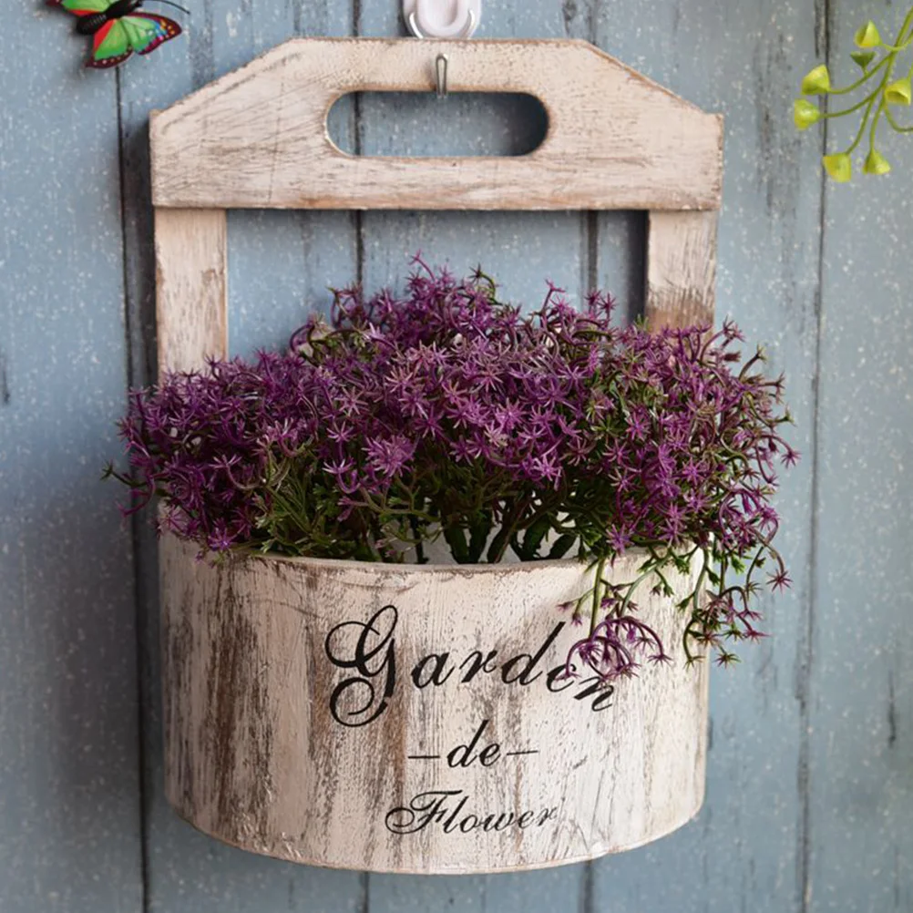 

Rattan Flower Stand Rack Wall Decoration Hanging Flowerpot Garden Plant Container Retro