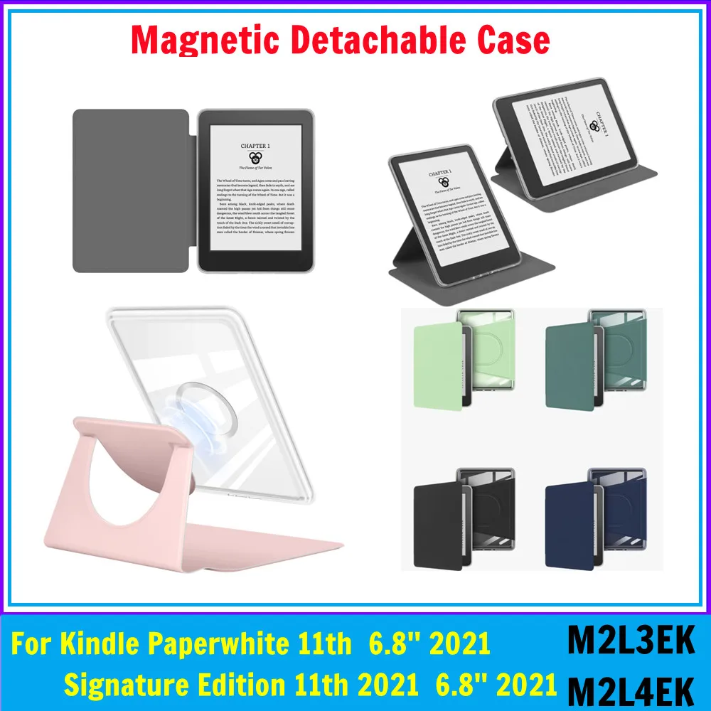 

Detachable Magnetic Case for Kindle Paperwhite 5 11th Signature Edition Generación 2021 6.8'' M2L3EK Ebook Rotating Stand Cover