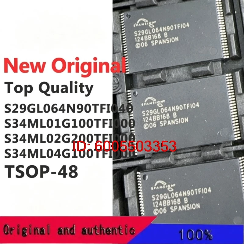 (1 Piece) S29GL064N90TFI040 S34ML01G100TFI000 S34ML02G200TFI000 S34ML04G100TFI000 TSOP-48 New Original