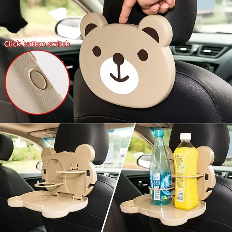 Folding Car Seat Back Cartoon Dining Table Car Beverage Cup Holder Multifunctional Storage Rack Cars Interior Accessories 차량 용품