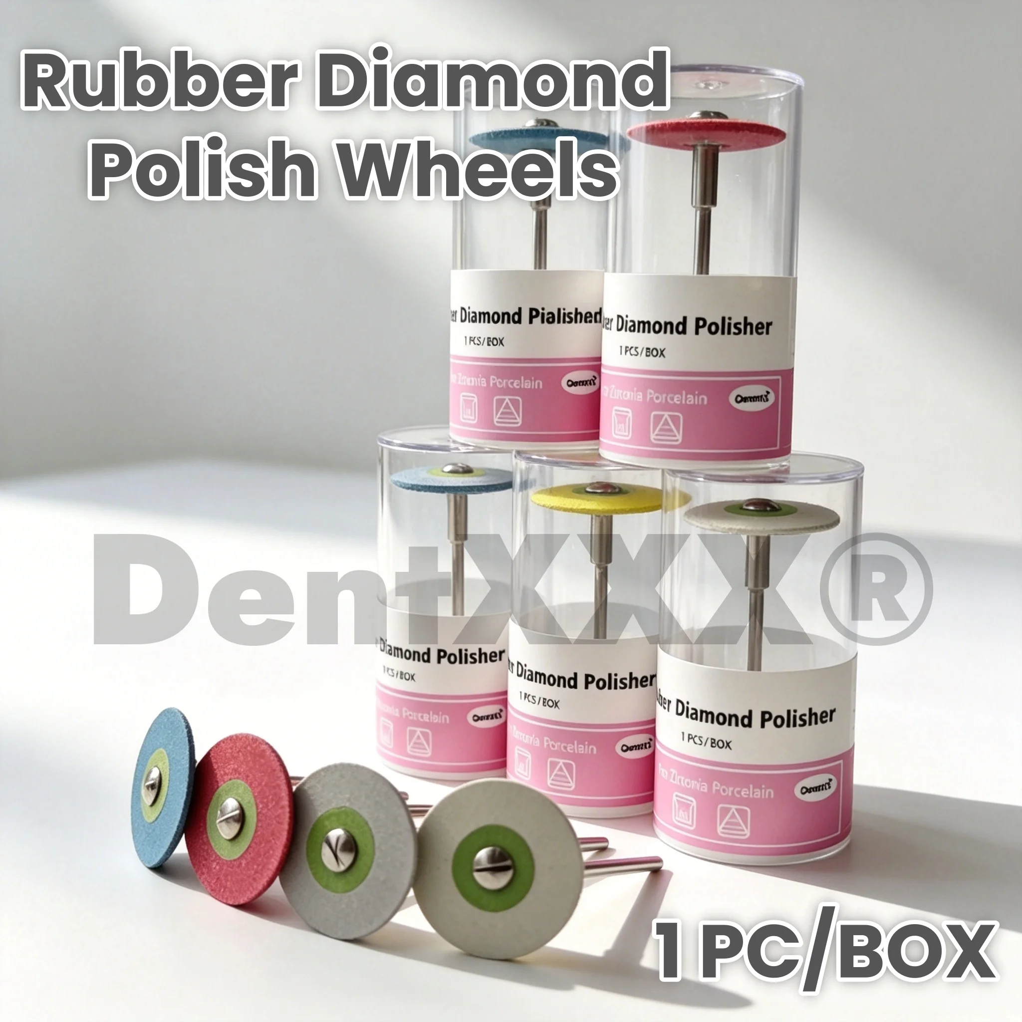 1/5/8PCS Rubber Diamond Polishing Disc Grinding Head, with Different Grits Suitable for Ceramic, Metal and Other Workpieces