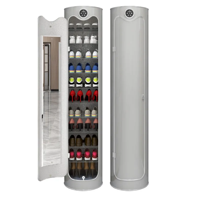 

Intelligent sterilization and disinfection 360 degree rotating shoe cabinet cylindrical household door shoe rack