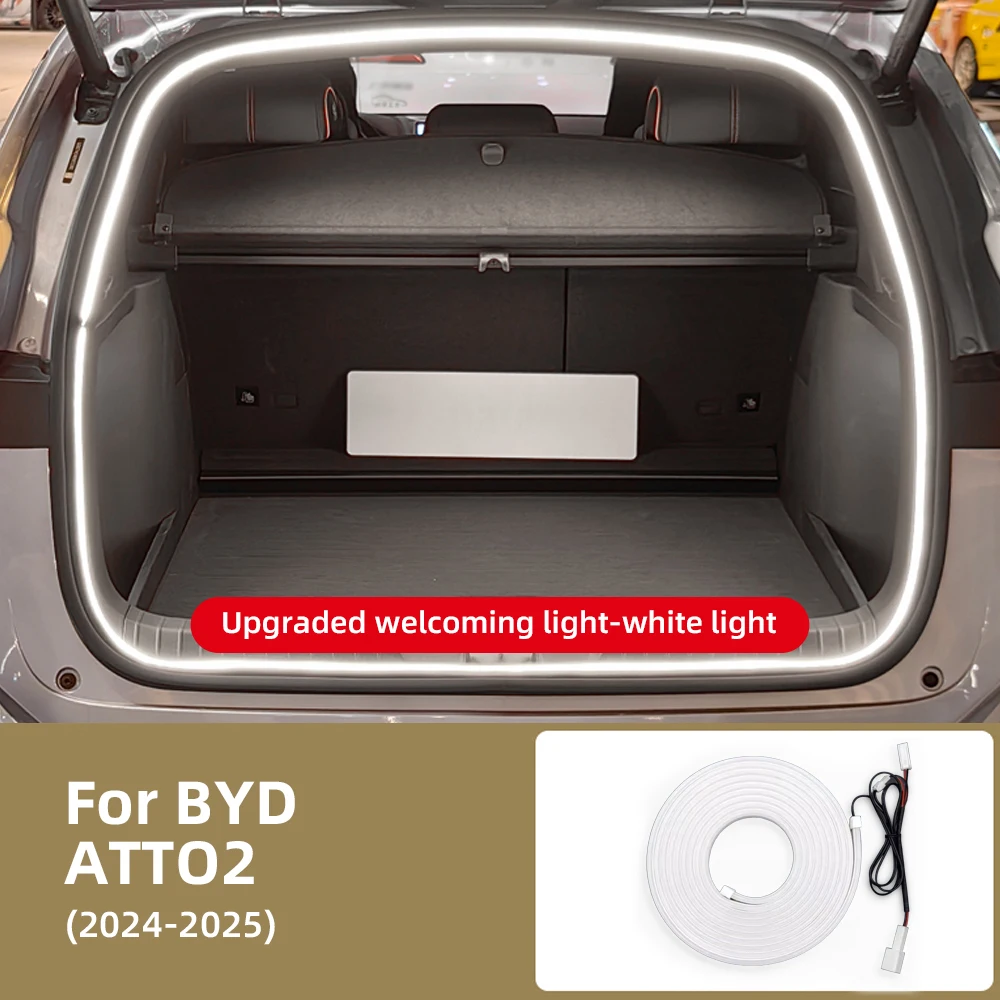 Dynamic Flowing LED Trunk Light Strip For BYD ATTO 2 2024 2025 12V Ambient Lighting Decorative Back Door Lamp Trim