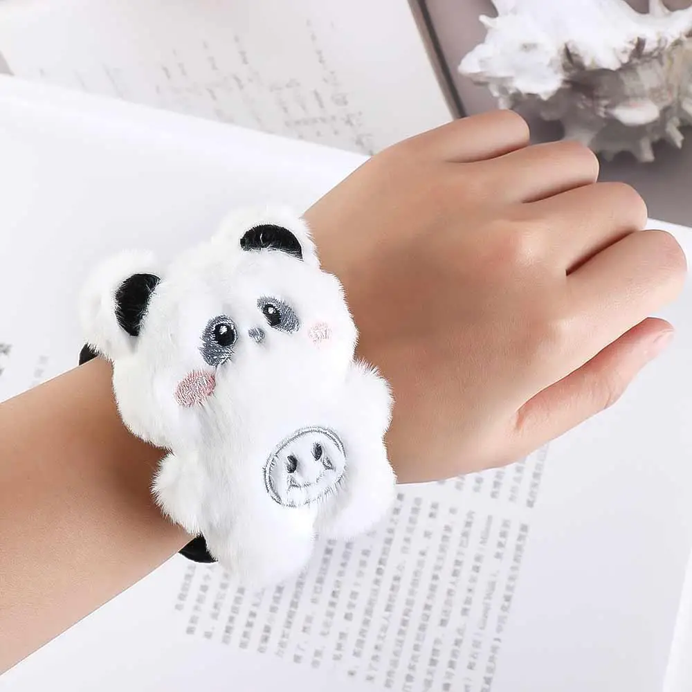 with Clap Circle Panda Bracelet Plush Toy Panda Frog Plushies Animals Plush Bracelet Toy Soft Stuffed