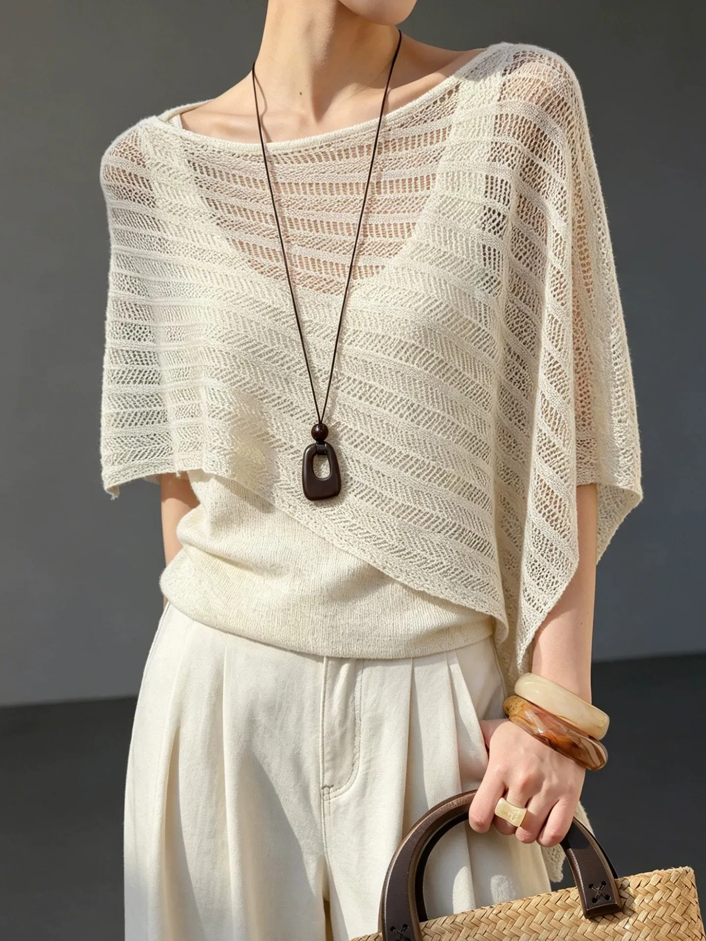 Polo Collar White Knit Tank Top Women Summer Outer Wear Slim Fitted Y-Strap Cropped Spice Girl Tops