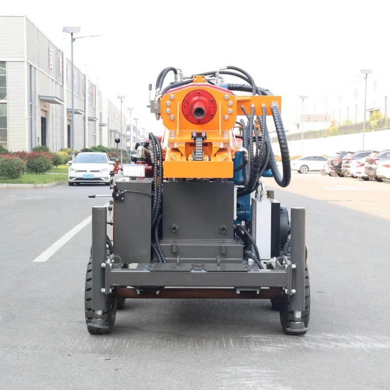 Customized 200M Well Drilling Bore Wheel Crawler Diesel Hydraulic Portable Drill Bit Compatibility Water Well Drilling Rig